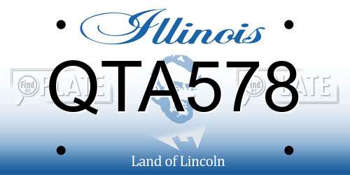 QTA578 Illinois License Plate