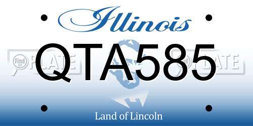 QTA585 Illinois License Plate