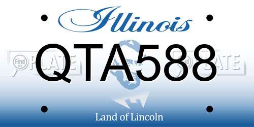 QTA588 Illinois License Plate