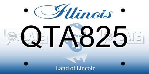 QTA825 Illinois License Plate