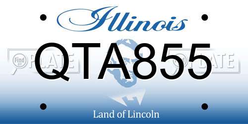 QTA855 Illinois License Plate