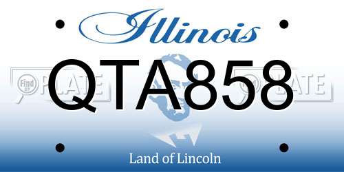 QTA858 Illinois License Plate