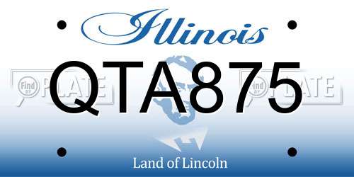 QTA875 Illinois License Plate