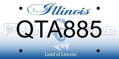 QTA885 Illinois License Plate