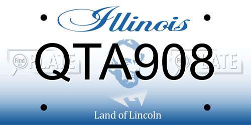 QTA908 Illinois License Plate