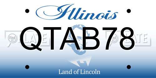 QTAB78 Illinois License Plate
