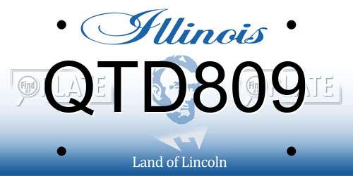 QTD809 Illinois License Plate