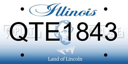 QTE1843 Illinois License Plate