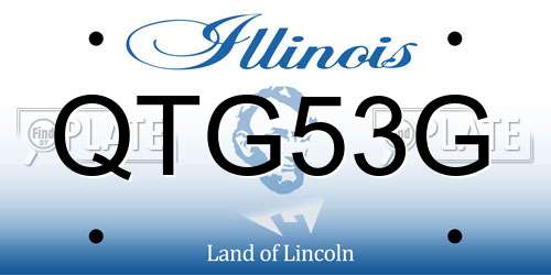 QTG53G Illinois License Plate