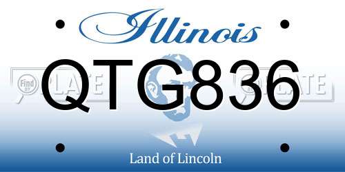 QTG836 Illinois License Plate