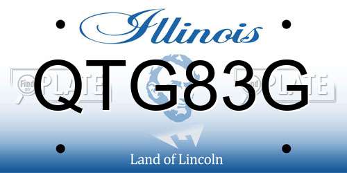 QTG83G Illinois License Plate