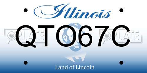 QTO67C Illinois License Plate
