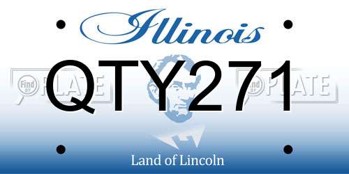 QTY271 Illinois License Plate