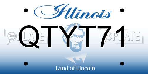 QTYT71 Illinois License Plate