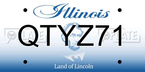 QTYZ71 Illinois License Plate