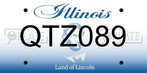 QTZ089 Illinois License Plate