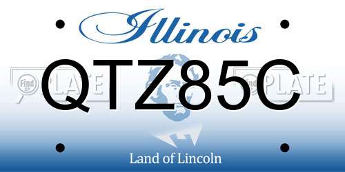 QTZ85C Illinois License Plate