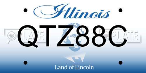 QTZ88C Illinois License Plate