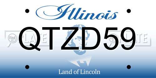 QTZD59 Illinois License Plate
