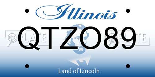 QTZO89 Illinois License Plate