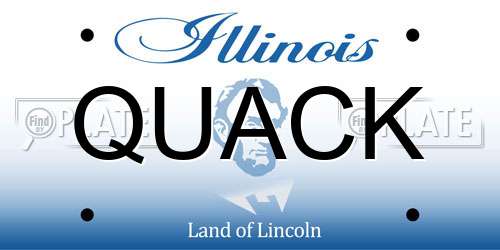 QUACK Illinois License Plate