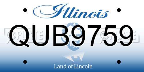 QUB9759 Illinois License Plate