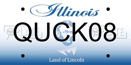 QUCK08 Illinois License Plate