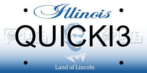 QUICKI3 Illinois License Plate