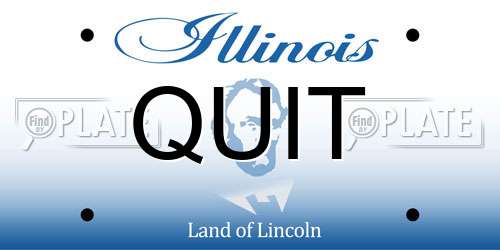 QUIT Illinois License Plate
