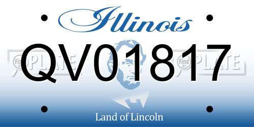 QV01817 Illinois License Plate
