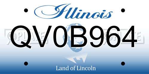 QV0B964 Illinois License Plate