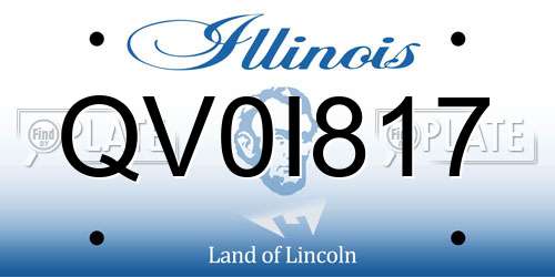 QV0I817 Illinois License Plate