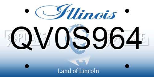 QV0S964 Illinois License Plate