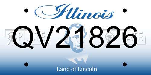 QV21826 Illinois License Plate