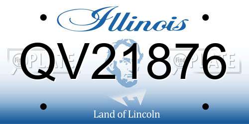QV21876 Illinois License Plate