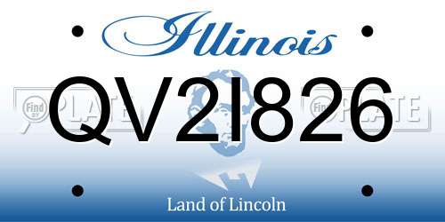 QV2I826 Illinois License Plate
