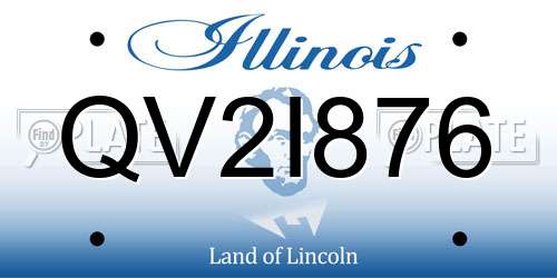QV2I876 Illinois License Plate
