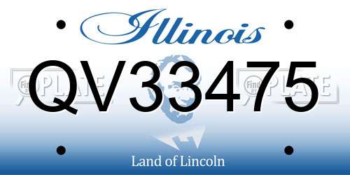 QV33475 Illinois License Plate