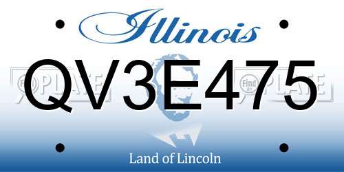 QV3E475 Illinois License Plate