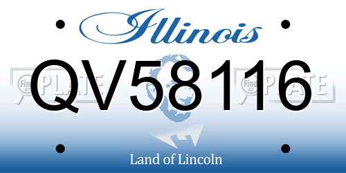 QV58116 Illinois License Plate