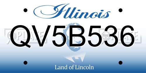 QV5B536 Illinois License Plate