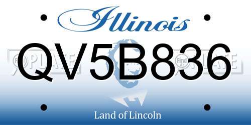 QV5B836 Illinois License Plate