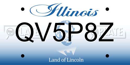 QV5P8Z Illinois License Plate