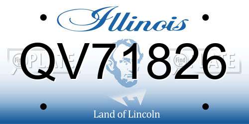 QV71826 Illinois License Plate