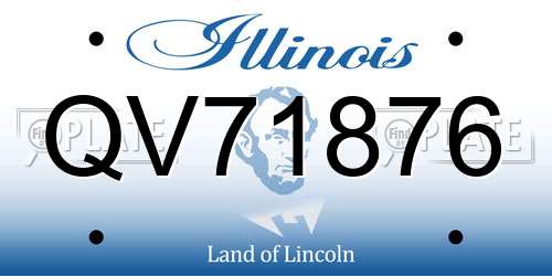 QV71876 Illinois License Plate