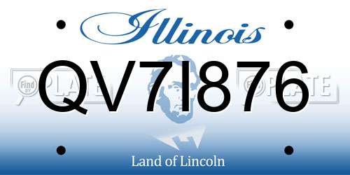 QV7I876 Illinois License Plate