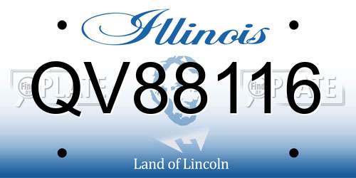 QV88116 Illinois License Plate