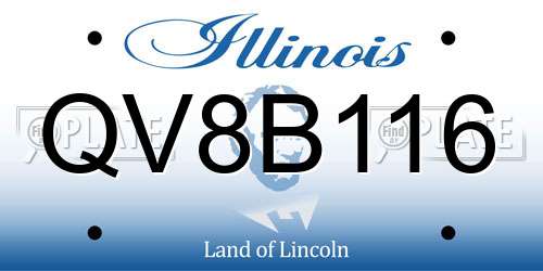 QV8B116 Illinois License Plate