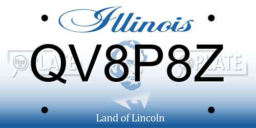 QV8P8Z Illinois License Plate