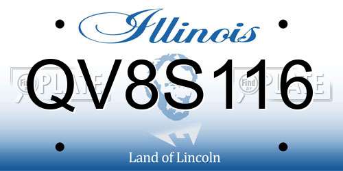 QV8S116 Illinois License Plate